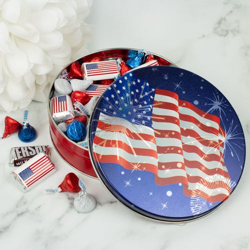 Independence Day Fireworks Tin 1 lb Hershey's Mix