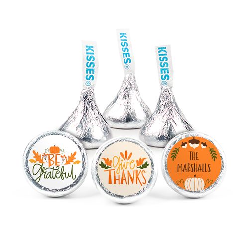 Personalized 3/4" Stickers - Thanksgiving Give Thanks (108 Stickers)