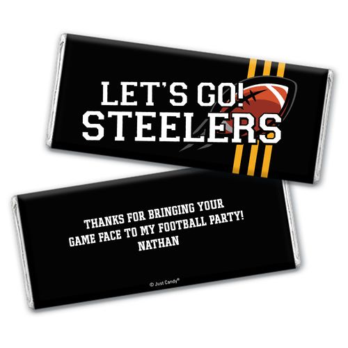 Personalized Steelers Football Party Hershey's Chocolate Bar & Wrapper