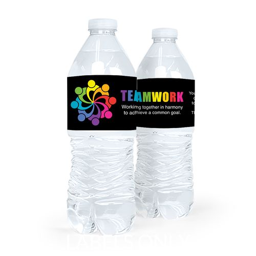Personalized Teamwork All Hands In Water Bottle Sticker Labels (5 Labels)