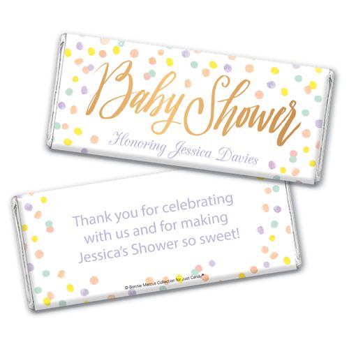 Personalized Bonnie Marcus Baby Shower Confetti Fun Chocolate bar Wrappers