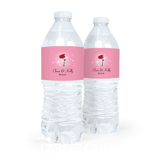 Personalized Rose Wedding Water Bottle Labels (5 Labels)
