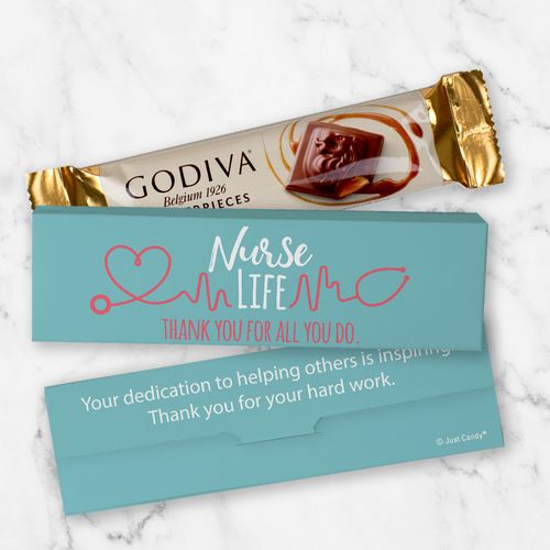 Personalized Nurse Appreciation Godiva Mini Masterpiece Chocolate Bar in Gift Box - Nurse Life