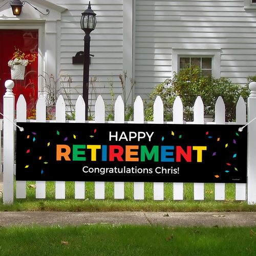 Personalized Retirement Confetti 5 Ft. Banner