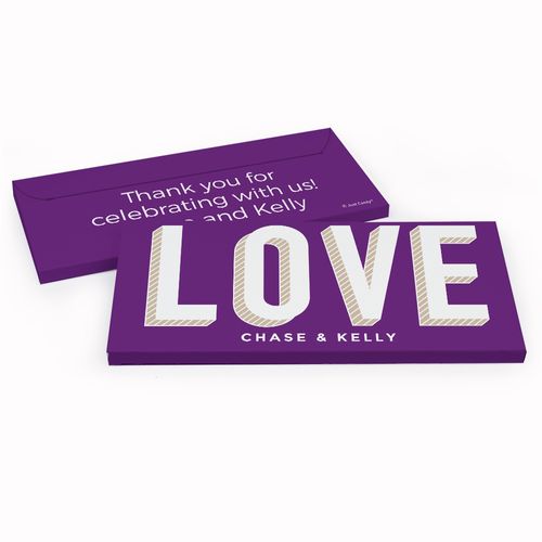 Deluxe Personalized Bold Love Wedding Hershey's Chocolate Bar in Gift Box