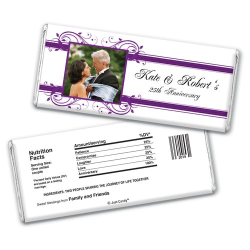 Lives Entwined Anniversary Favors Personalized Candy Bar - Wrapper Only
