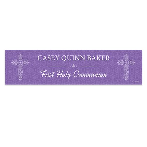 Personalized Communion Elegant Cross 5 Ft. Banner