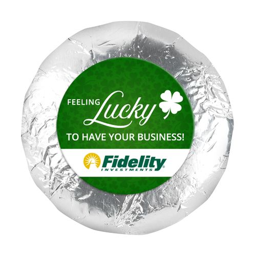 Personalized 1.25" Stickers - St. Patrick's Day Feeling Lucky Add Your Logo (48 Stickers)