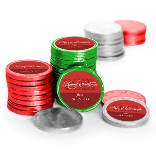 Personalized Chocolate Coins - Merry Christmas (84 Pack)