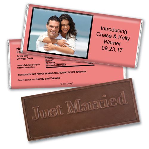 Personalized Wedding Favor Embossed Chocolate Bar Photo & Message