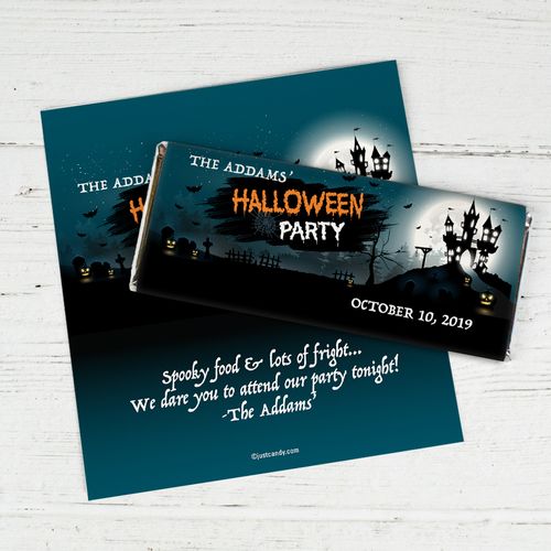 Personalized Halloween Spooky Invite Chocolate Bar Wrappers