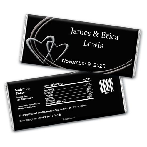Linked Hearts Personalized Candy Bar - Wrapper Only