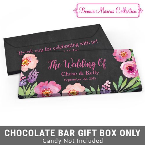 Deluxe Personalized Floral Wedding Candy Bar Favor Box