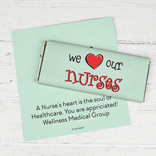 We Love Our Nurses Personalized Candy Bar - Wrapper Only