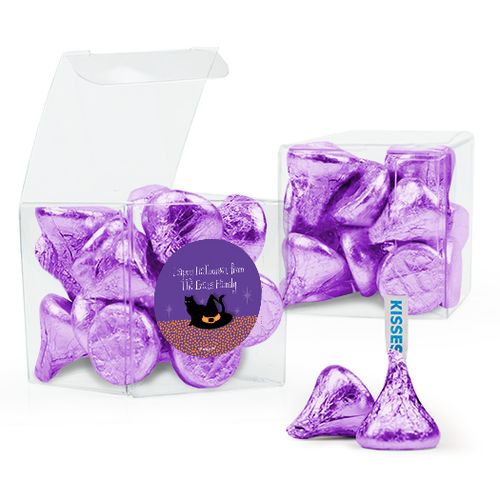 Personalized Halloween Witch Hershey's Kisses Clear Gift Box with Sticker