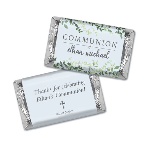 Personalized Hershey's Miniatures - Green Leaves Communion