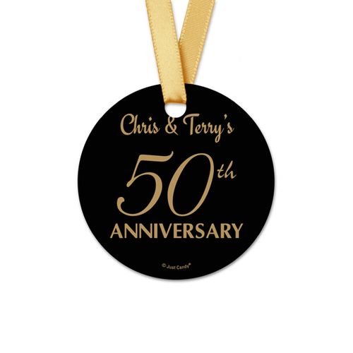 Personalized 50th Anniversary Round Favor Gift Tags (20 Pack)