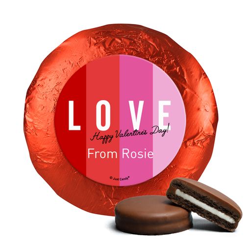 Personalized Valentine's Day Color Block Love Milk Chocolate Covered Oreos