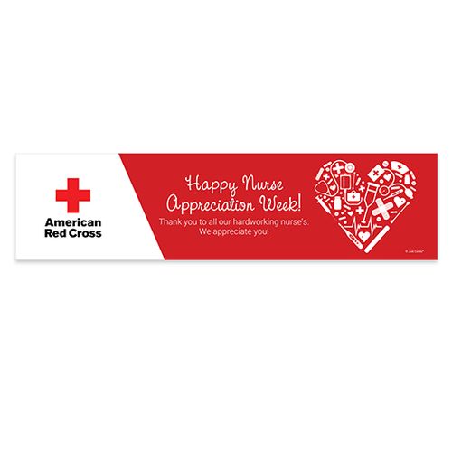 Personalized Add Your Logo First Aid Heart Nurse Appreciation 5 Ft. Banner