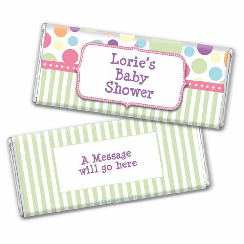 Baby Shower Pink Stripe Personalized Chocolate Bar