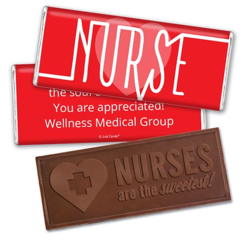 Personalized Nurse Pulse Embossed Nurse Chocolate Bar