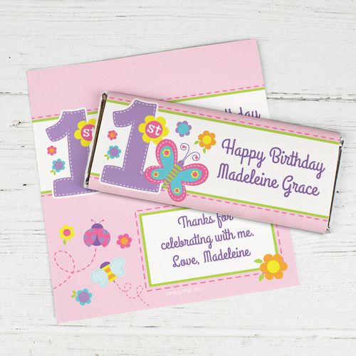 Personalized Birthday Butterfly Chocolate Bar Wrappers