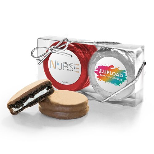 Personalized Nurse Appreciation Add Your Logo First Aid 2PK Chocolate Covered Oreo Cookies