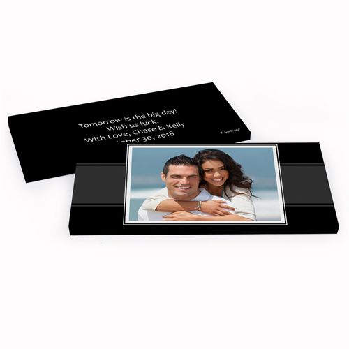 Deluxe Personalized Photo Rehearsal Dinner Chocolate Bar in Gift Box