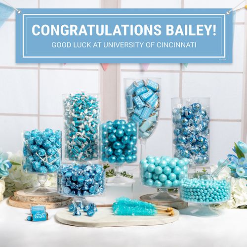 Personalized Light Blue Graduation School Color Deluxe Candy Buffet