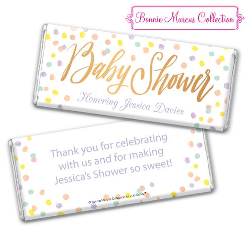 Personalized Bonnie Marcus Baby Shower Confetti Fun Chocolate Bar