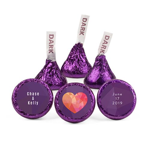 Personalized Wedding Reception Purple Heart Hershey's Kisses