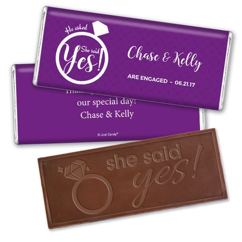 Put a Ring On It Embossed Congratulations Bar Personalized Embossed Chocolate Bar Assembled