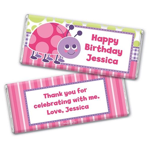 Personalized Birthday Colorful Lady Bug Chocolate Bar Wrappers