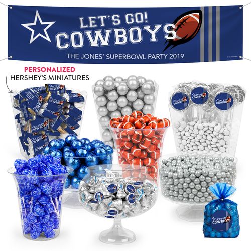 Personalized Cowboys Football Party Deluxe Candy Buffet