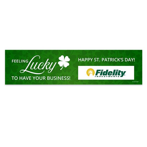 Personalized Feeling Lucky Add Your Logo St. Patrick's Day 5 Ft. Banner