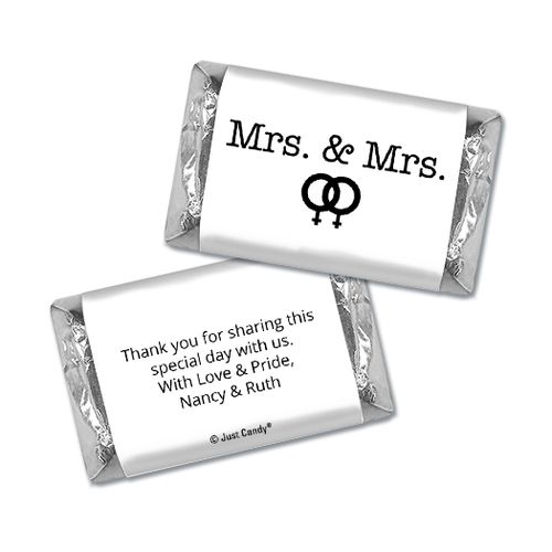 Personalized Hershey's Miniatures - Lesbian Wedding Mrs. & Mrs.