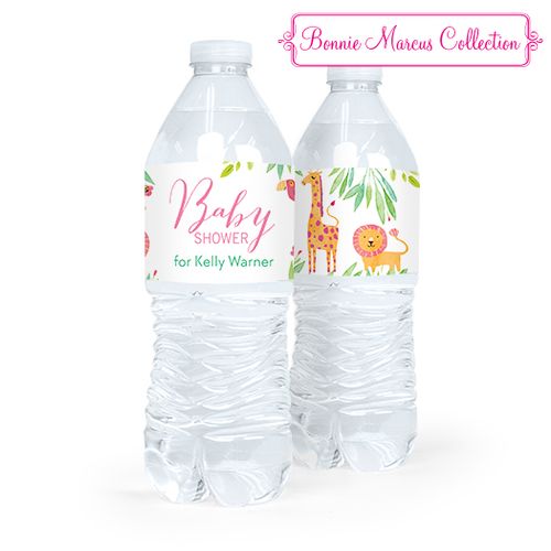 Personalized Baby Shower Safari Snuggles Water Bottle Sticker Labels (5 Labels)