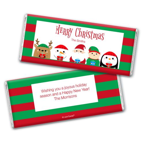 Personalized Christmas Winter Buddies Chocolate Bar Wrappers Only