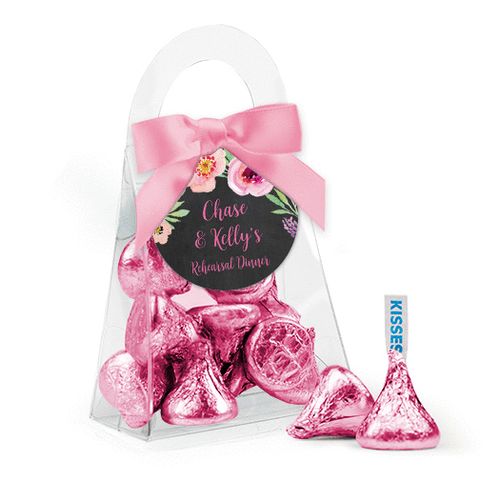 Personalized Rehearsal Dinner Favor Assembled Purse Filled with Hershey's Kisses