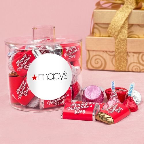 Personalized Valentine's Day Add Your Logo Container with Hershey's Mix