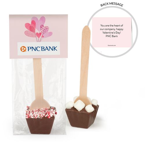 Personalized Valentine's Day Sending Hearts Add Your Logo Hot Chocolate Spoon