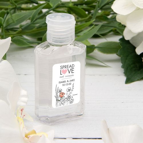 Personalized Hand Sanitizer Wedding 2 fl. oz bottle - Heart Love