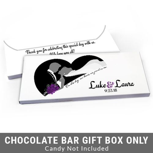 Deluxe Personalized One Heart Wedding Candy Bar Favor Box