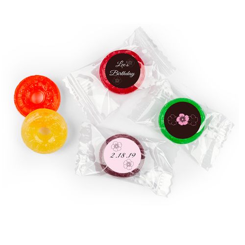 Birthday Personalized Life Savers 5 Flavor Hard Candy Flower Trio