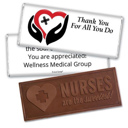 Personalized Healing Hearts Embossed Chocolate Bar