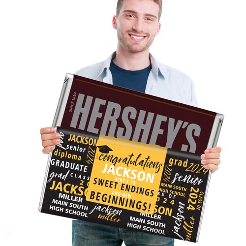 Graduation Gifts Personalized 5lb Hershey's Chocolate Bar (5lb Bar) - Word Cloud