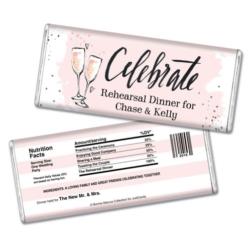 The Bubbly Custom Rehearsal Dinner Personalized Hershey's Bar Assembled
