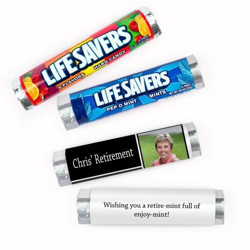 Personalized Retirement Color Block Lifesavers Rolls (20 Rolls)