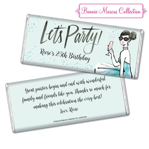 Bonnie Marcus Collection Personalized Chocolate Bar Birthday Wrappers Sunny Soiree Birthday Favors