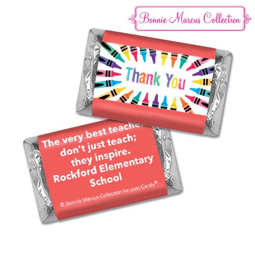 Personalized Bonnie Marcus Collection Teacher Appreciation Colorful Thank You Hershey's Miniatures